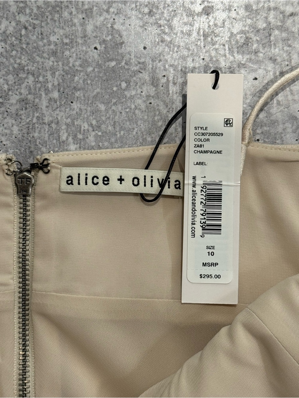 Alice + Olivia Champagne Satin Slip Dress - Picture 4 of 5